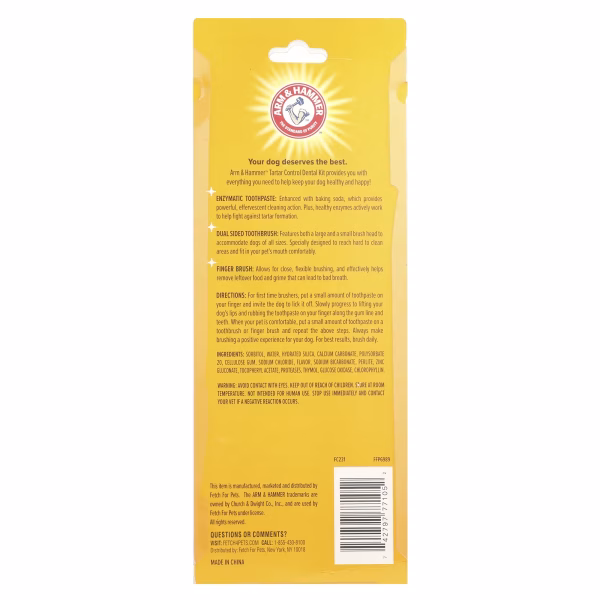 Arm & Hammer, Tartar Control, Dental Kit For Dogs, Banana Mint, 4 Piece Kit - Image 2