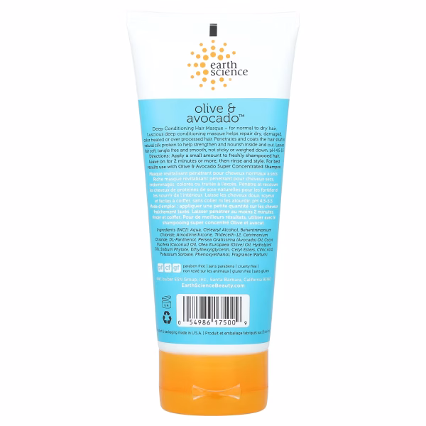Earth Science, Deep Conditioning, Hair Masque, Olive & Avocado, 6 oz (170 g) - Image 2