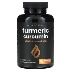 NutraChamps, Turmeric Curcumin, 180 Veggie Capsules - Image 3