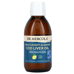 Dr. Mercola, Wild Caught Alaskan Cod Liver Oil, Lemon, 4,500 mg, 6.8 fl oz (200 ml)