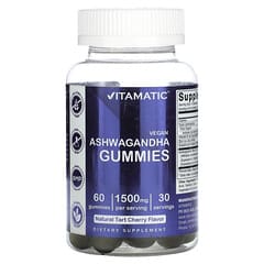 Vitamatic, Vegan Ashwagandha, Natural Tart Cherry, 1,500 mg, 60 Gummies (750 mg per Gummy) - Image 3