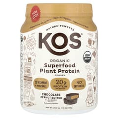 KOS, Organic Superfood Plant Protein Powder, Chocolate Peanut Butter, 1.3 lb (585 g) - Image 3