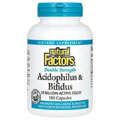 Natural Factors, Acidophilus & Bifidus, Double Strength, 10 Billion, 180 Capsules - Image 3