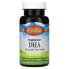 Carlson, Vegetarian DHA, 500 mg, 60 Vegetarian Soft Gels - Image 3