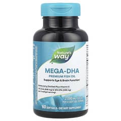 Nature's Way, Mega-DHA Premium Fish Oil, 2,000 mg, 60 Softgels (1,000 mg Per Softgel) - Image 3